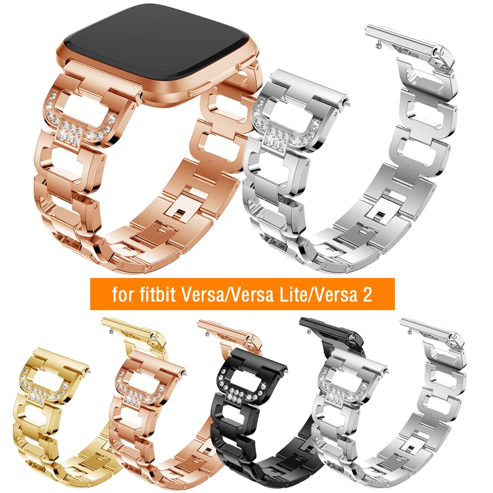 

2020 Diamonds Straps for Fitbit Versa 2 Band Smart Watch Elegant Luxury Fitbit Versa/Versa 2 Lite Replacement Wristband correa D