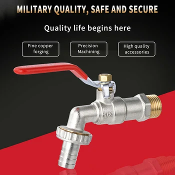 

Quick Open Faucet Anti Leaking Brass Single Cold External Thread Washing Machine Faucet Water Tap QJS Shop