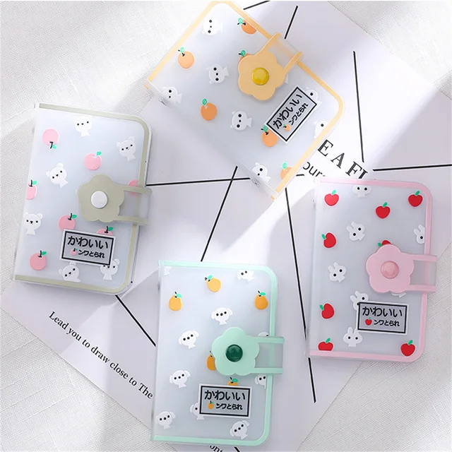 Mini Photo Album 20 Pockets Jelly Glue Home Picture Case Storage Lovely Fruit Animal Name Card Book Portable Photocard ID Holder