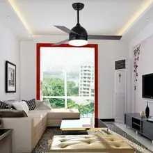 42 ''матовый черный потолочный вентилятор свет стеклянный абажур светодиодный пульт дистанционного управления