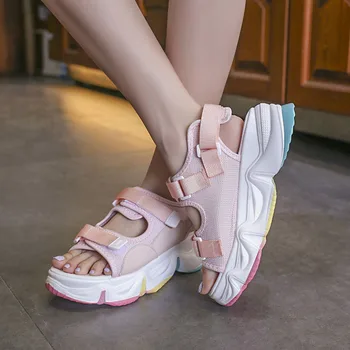 

Rimocy 2020 Summer Women Platform Sport Sandals Comfortable Flat Heels Casual Shoes Woman Breathable Mesh Ladies Walking Sandals