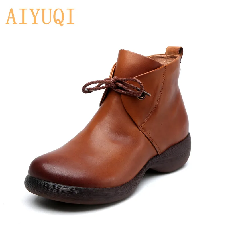 AIYUQI Женская обувь в стиле ретро; Новинка года; сезон осень; женская обувь из натуральной кожи; повседневная женская обувь - Цвет: Цвет: желтый