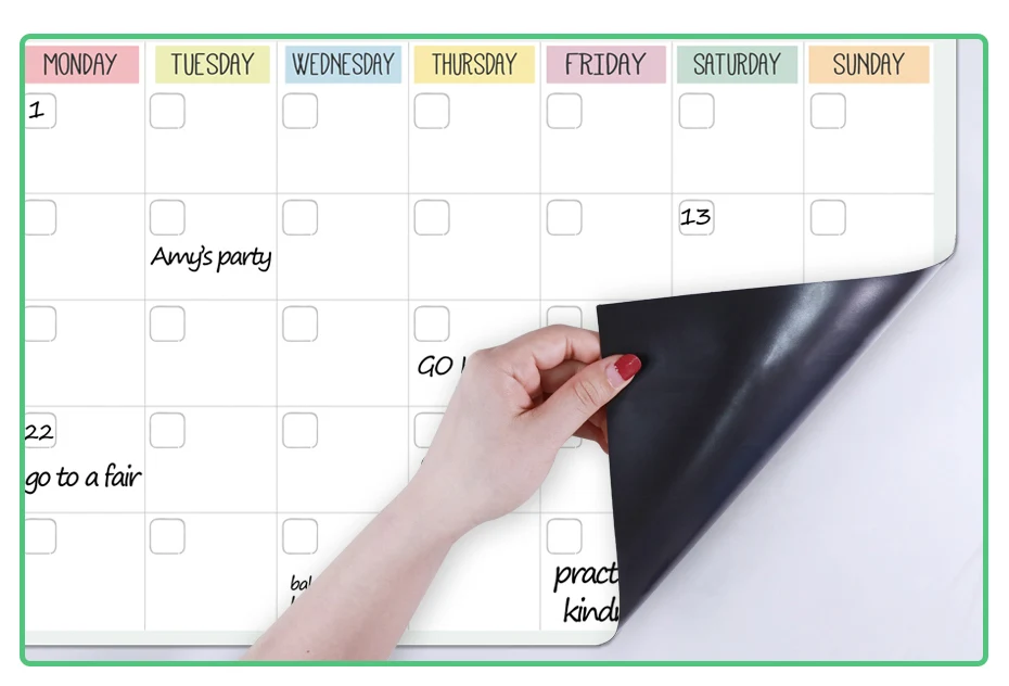 Магнитный ежедневный Еженедельный ежемесячный органайзер для планирования расписания на холодильник, органайзер на магните для планирования, посыльного, посыльного, заметок, белая доска