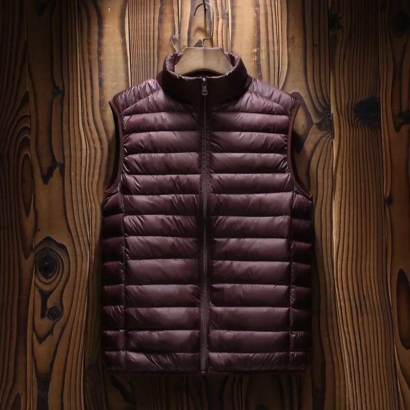 Ultralight Men's Down Vest Winter Warm White Duck Down Puffy Padded Waistcoat Basic Windproof Jacket Outwear Male Clothes