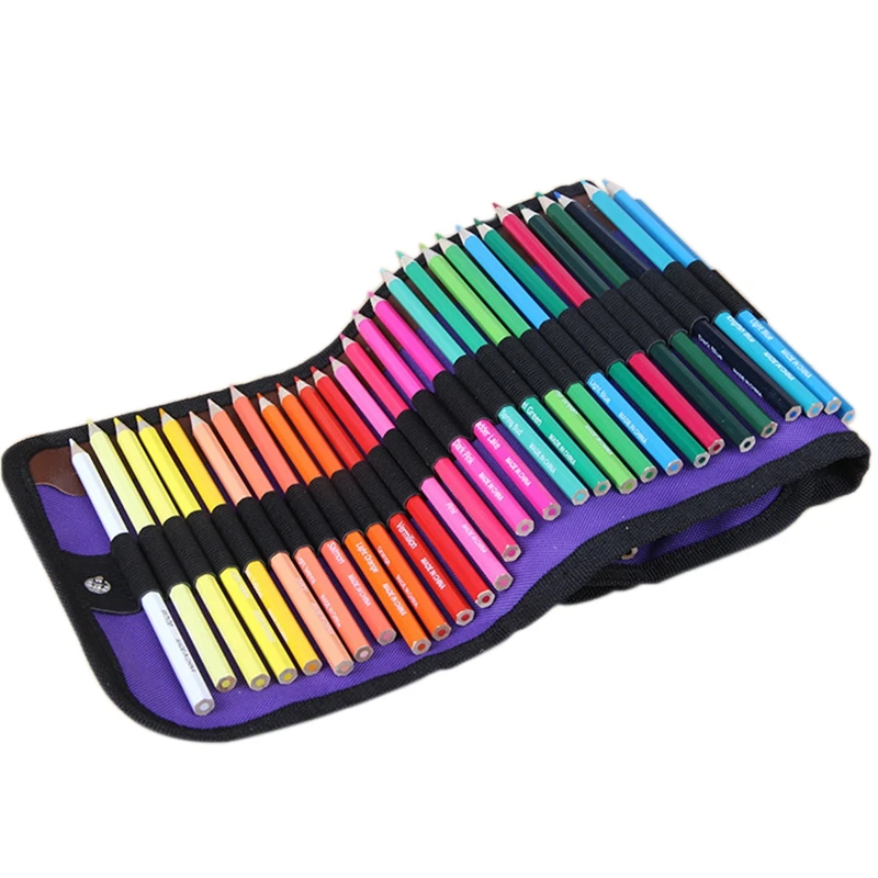 

50 Piece Colouring Pencils Set, Art Colour Pencils Drawing Pencils with Portable Roll-Up Canvas Case Sharpener for Artist Sketch