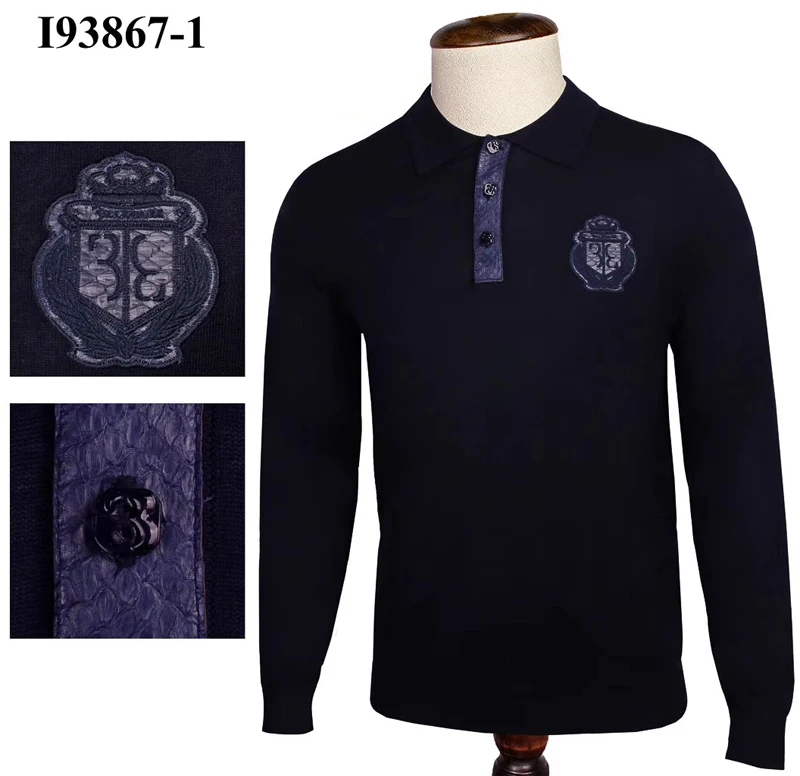 

Billionaire Sweater Snake skin men's 2019 winter new Business quality zipper Genuine Leather big size M-4XL free shipping