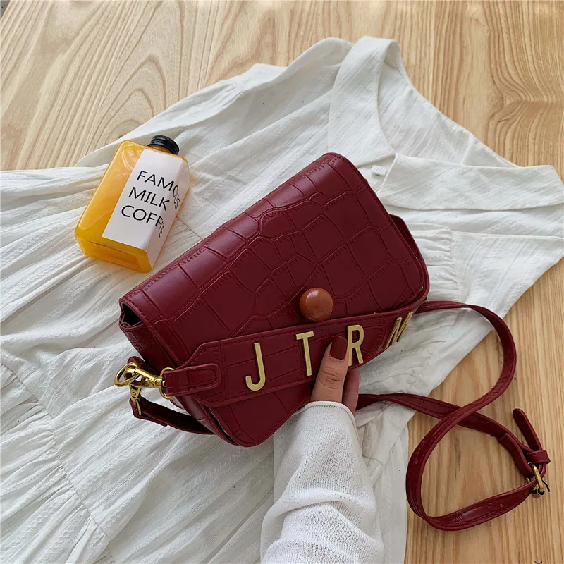 

New Arrival Retro Small Bag Women's 2019 New Style Korean-style Versitile Fashion Crocodile Pattern Western Style Shoulder Wings