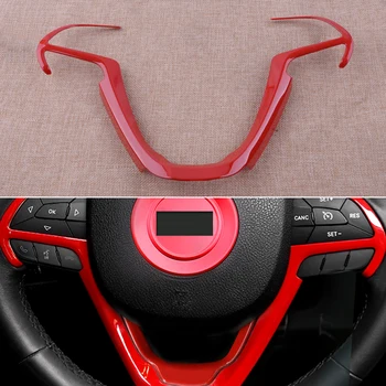 

CITALL Red Car Auto Steering Wheel Cover Trim Frame Fit for Jeep Cherokee Grand Cherokee 2014 2015 2016 2017 2018 2019