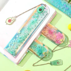 Marcapáginas de gato Kawaii multifunción, 15 Cm, regla colgante, brillante, marcador de libro para niños, regalo, escuela, suministros de oficina, papelería