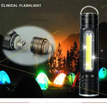 

T6 COB LED TacticalS USB Rechargeable Zoomable Flashlight Torch Lamp Magnet maintenance light emergency light #4c30