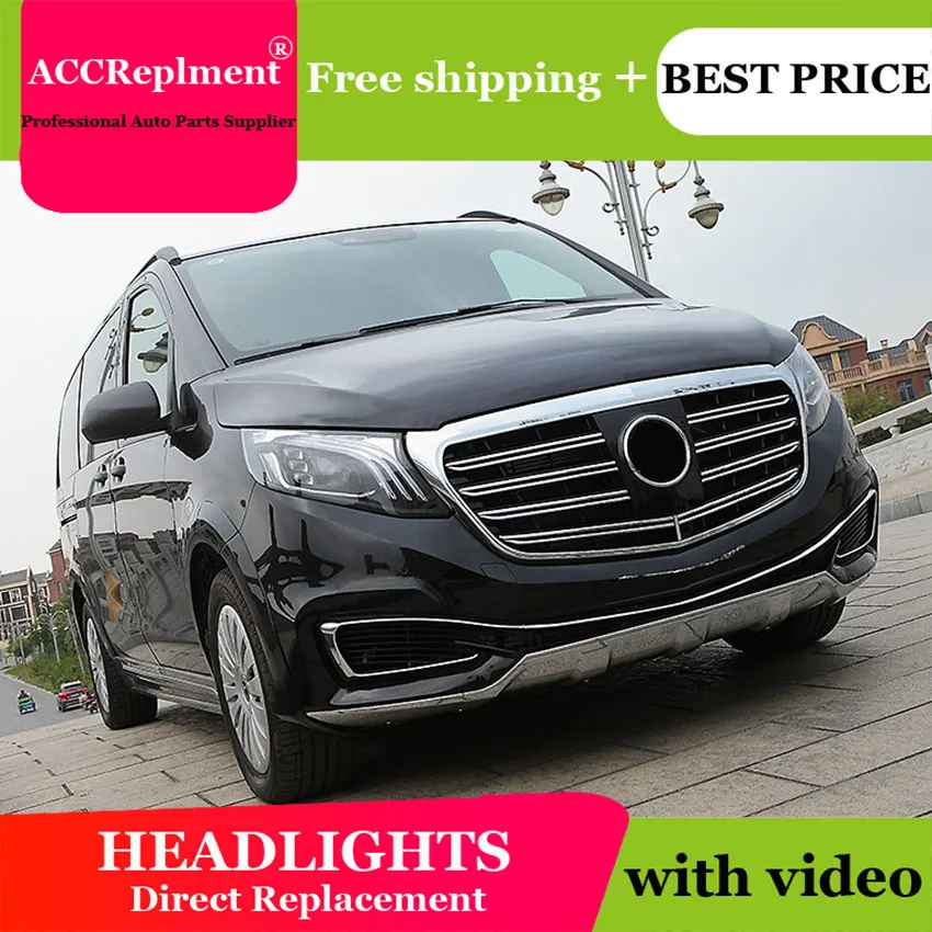 Автомобильный Стайлинг для BENZ Vito головной светильник s angel eyes- светодиодный светильник Q5 Биксеноновая линза h7 ксеноновый Дневной светильник runnning