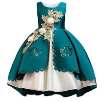 Nouveau bébé filles robe à fleurs noël princesse mariage élégant enfants robes élégantes enfants vêtements fête Costume vêtements 5