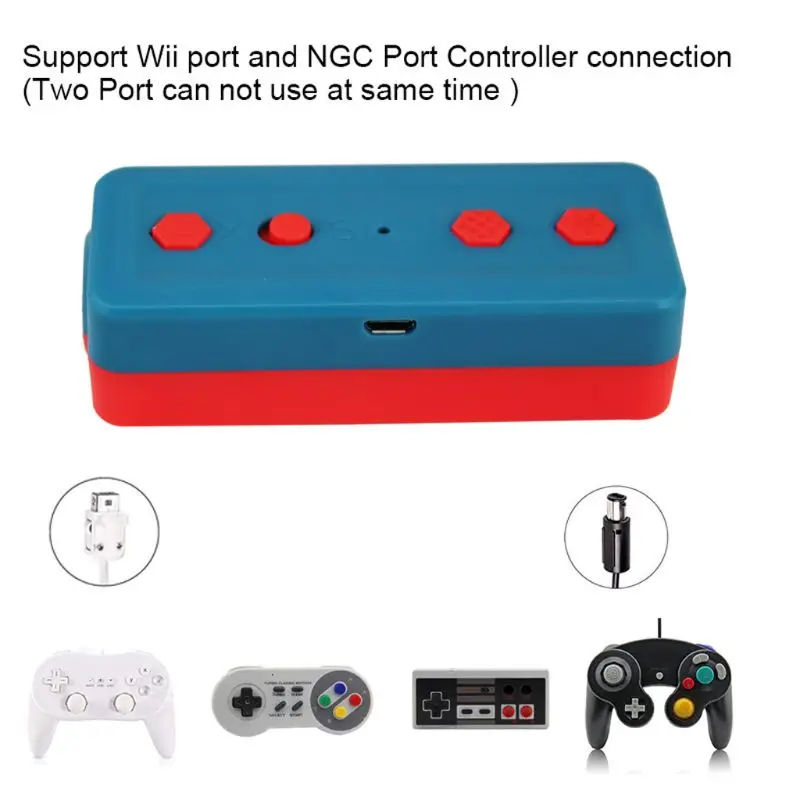 4 в 1 беспроводной контроллер конвертер адаптер для nintendo Switch wii/NES/SNES/GC Gamecube NES-синий