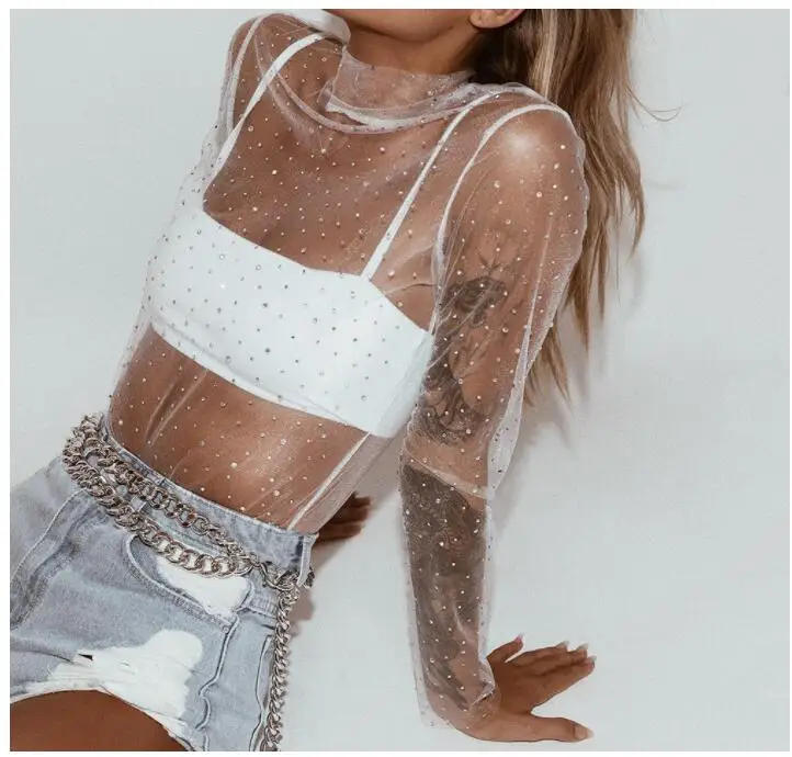 T Shirt Shiny Women Tops 