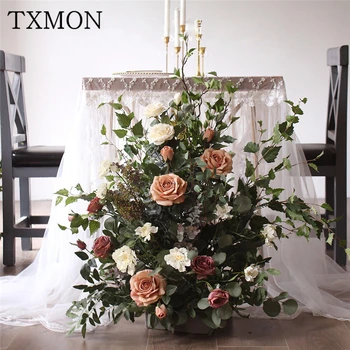 

Retro Simulation flower ball wedding road lead flower decoration silk flowers wedding props Sen lead decoration shop photography