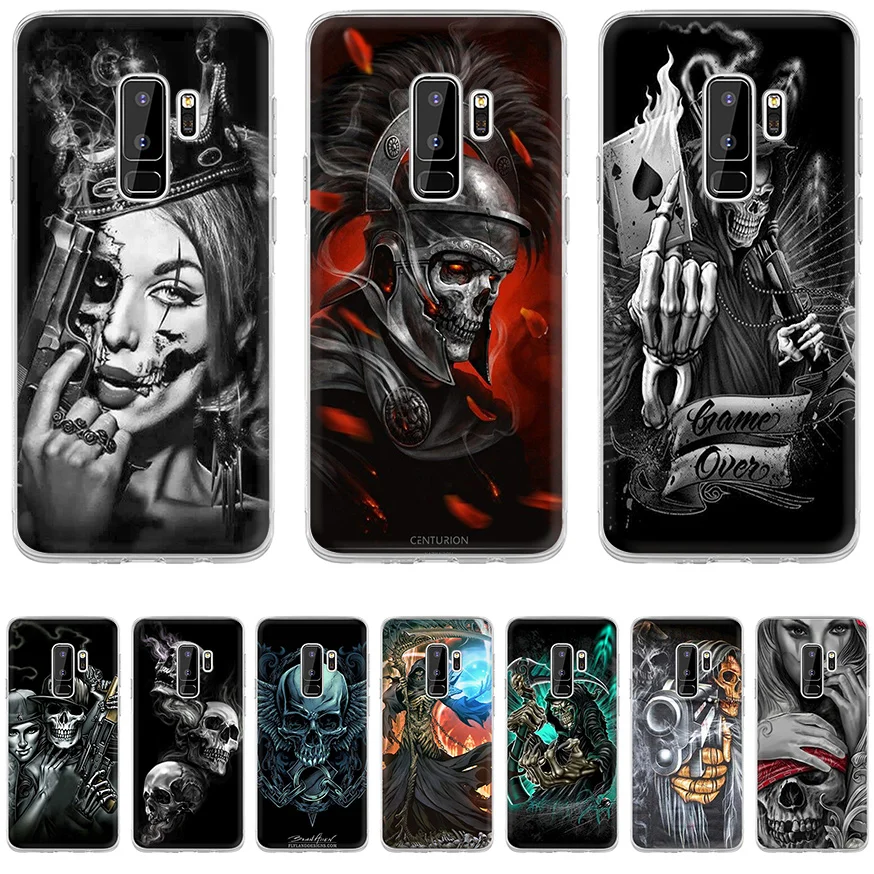 Phone Case Cover Grim Reaper Skull Skeleton Luxury for Samsung Galaxy Note 8 9 10 S10 S10e S7 Edge S8 S9 Plus Cases TPU |