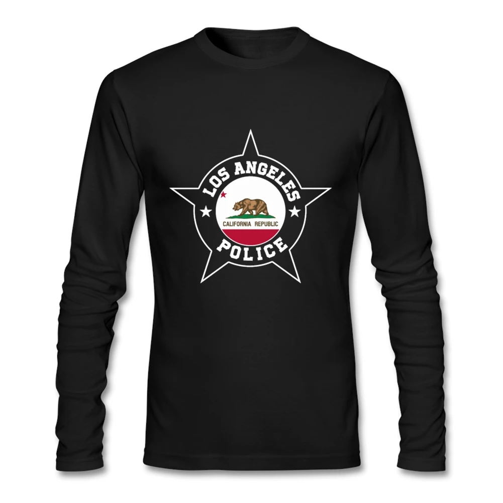 Футболка мужская с принтом флага Калифорнии хлопок круглый вырез длинный рукав