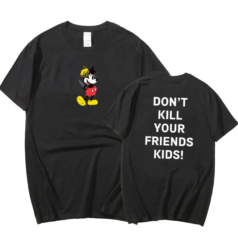 XXXTENTACION Rapper T Shirt Men Women DON'T KILL YOUR FRIEND'S KIDS Print Couple fashion Harajuku T-Shirts oversized t shirt | Мужская