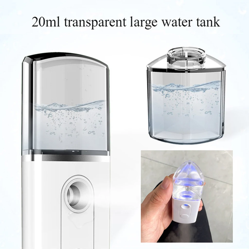 20ml Nano Portable Cold Sprayer Facial Mister Hydrator Refillable Vapor Spray Mini Face Humidifier