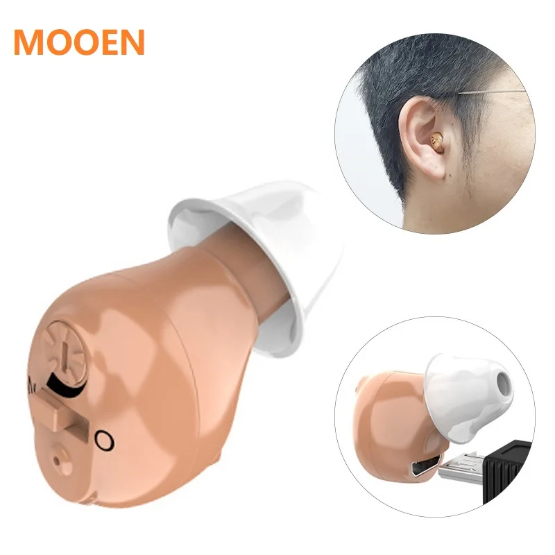 2020 New Hot Selling Ite Hearing Aid Portable Small Mini In The Ear Invisible Sound Amplifier Adjustable Tone Digital Aids Care