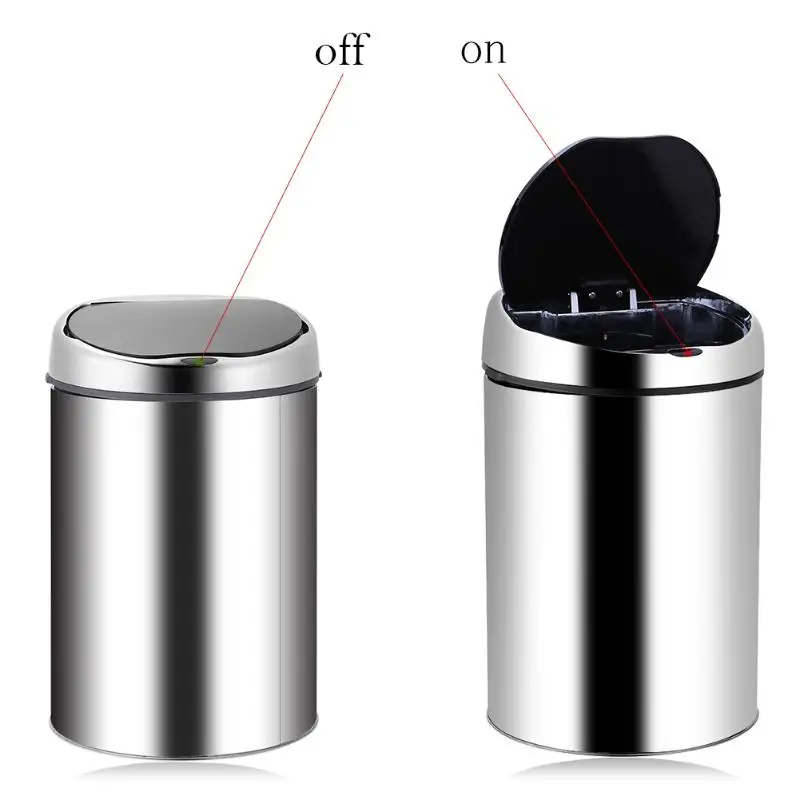 3-8 л Автоматическая мусорная корзина USB зарядка из нержавеющей стали автоматический умный датчик мусорная корзина мусорное ведро кухонный мусорный бак