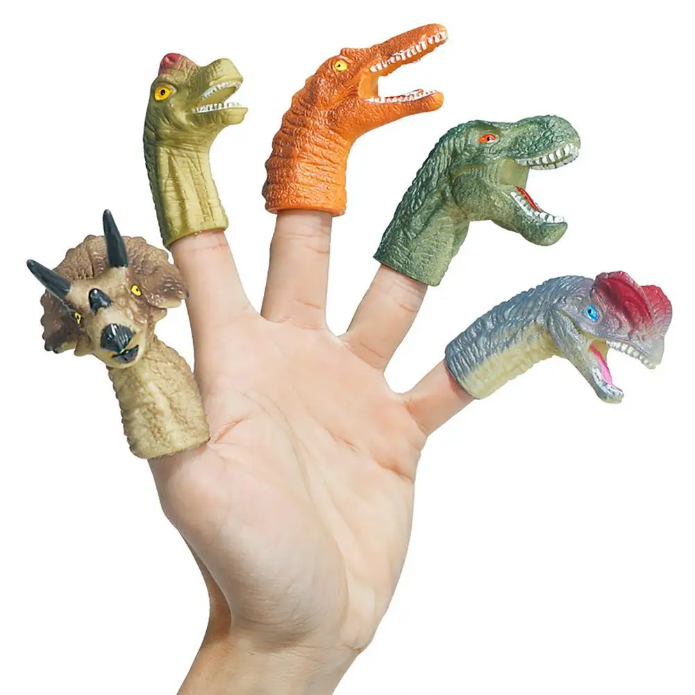 Ensemble de 5 marionnettes à doigt dinosaure, jouet éducatif pour enfants,  cadeau d'anniversaire, fête Fa - AliExpress