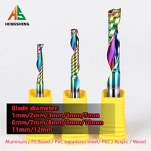 

Single Flute Wood milling cutter 1To 12mm CARBID END MILL DLC Color Coating For ACRYL PLASTIC Aluminium ROUTER BIT Woodwork TOOL