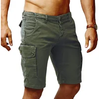 Мужские шорты, брюки, пляжные, с несколькими карманами, спортивные, на молнии, армейские, стильные, однотонные, брюки, 2019