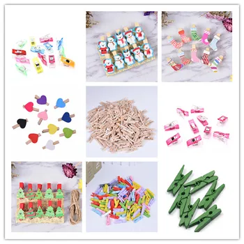 

Quality christmas tree Mini Spring Wood Clips Clothes Photo Paper Peg Pin Craft Clips Party Home Decoration