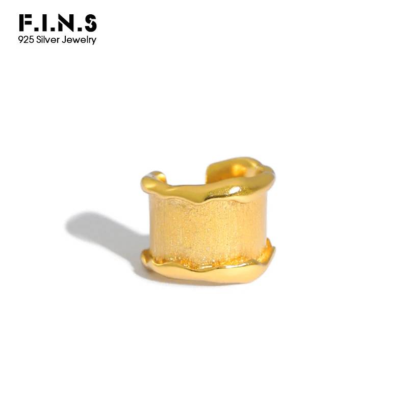F. I.n.s 1 шт. Φ серебряная застежка для ушей матовая нестандартная широкая без