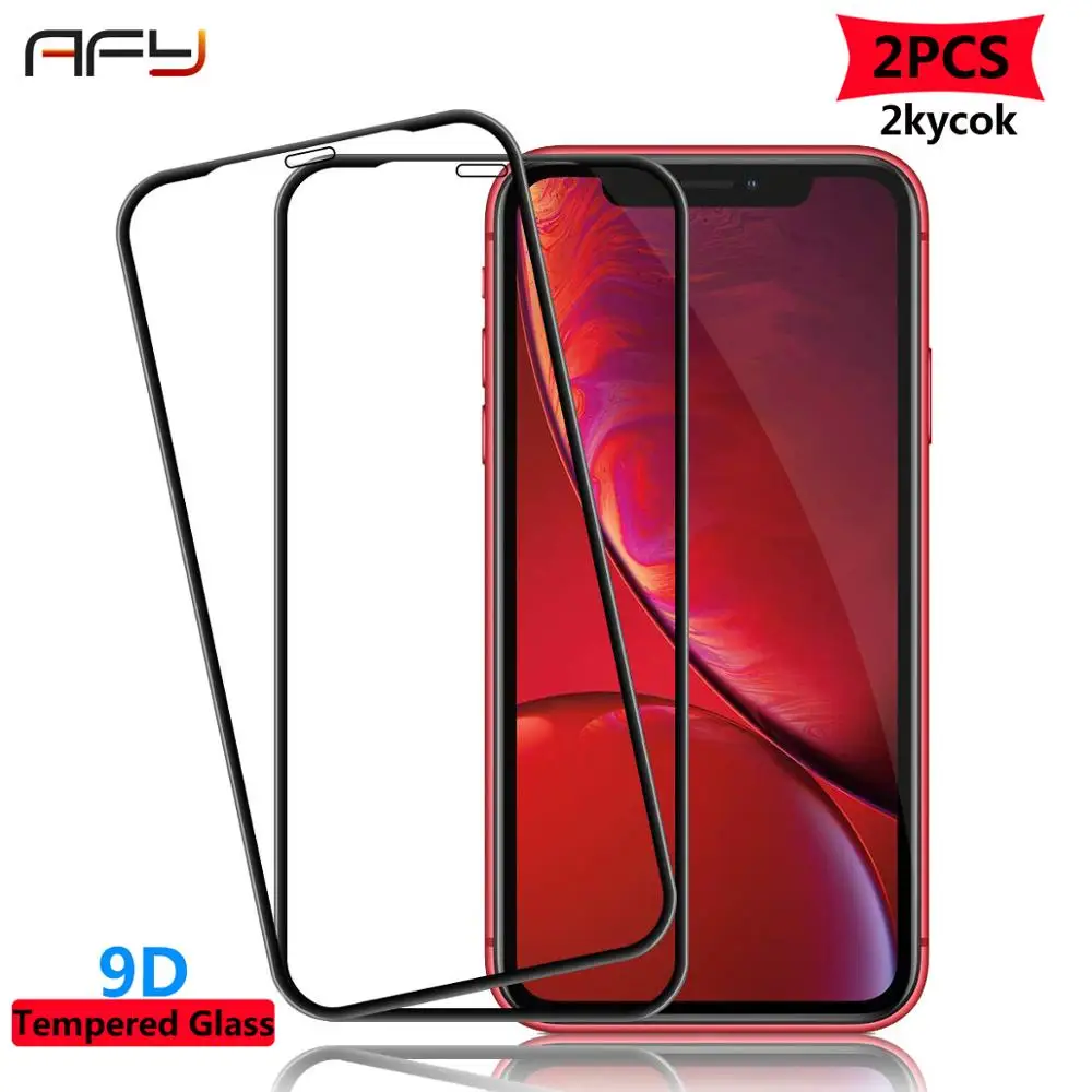 

AFY 2PCS for iPhoneX XR 10 Full Cover Screen Protector for iPhone 8 7 6 6 S Tempered Glass Anti-Scratch Film for iPhone5 XS MAX