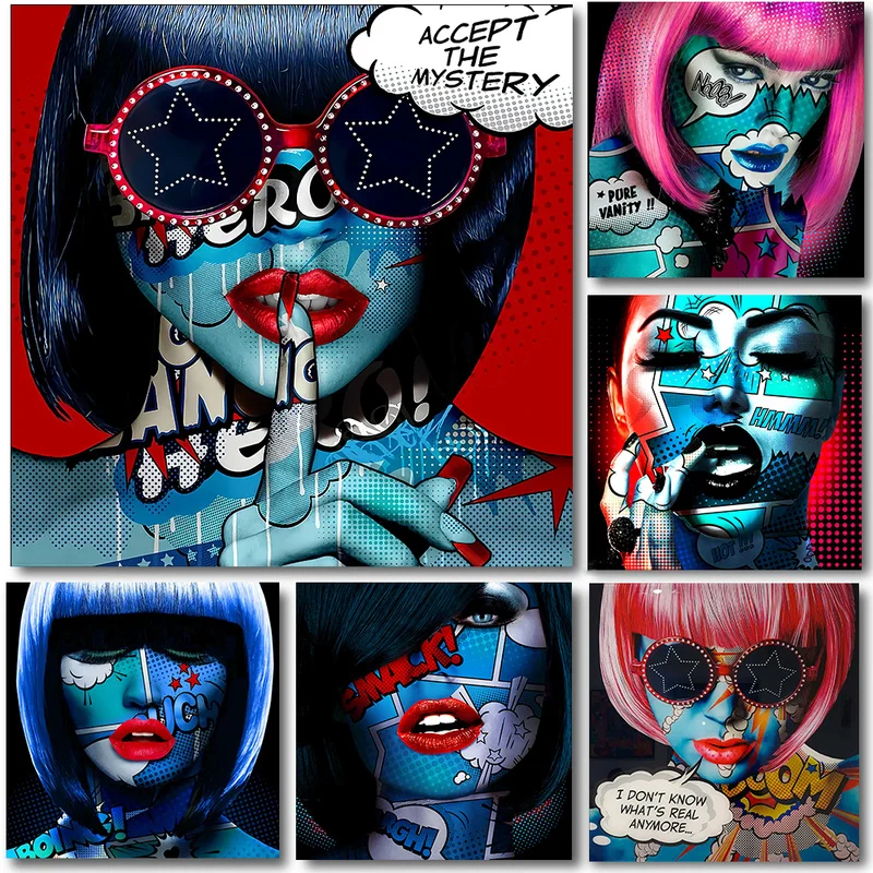 Colorful Pop Art Canvas Oil Painting No Frame Graffiti Art Poster and Prints Wall Art Picture