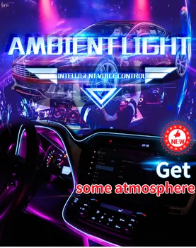 

Universal 10 in 1 RGB LED 8M Car Interior Decor Fiber Optical Strip Light by App Control 12V Decorative Atmosphere Lamps RGB