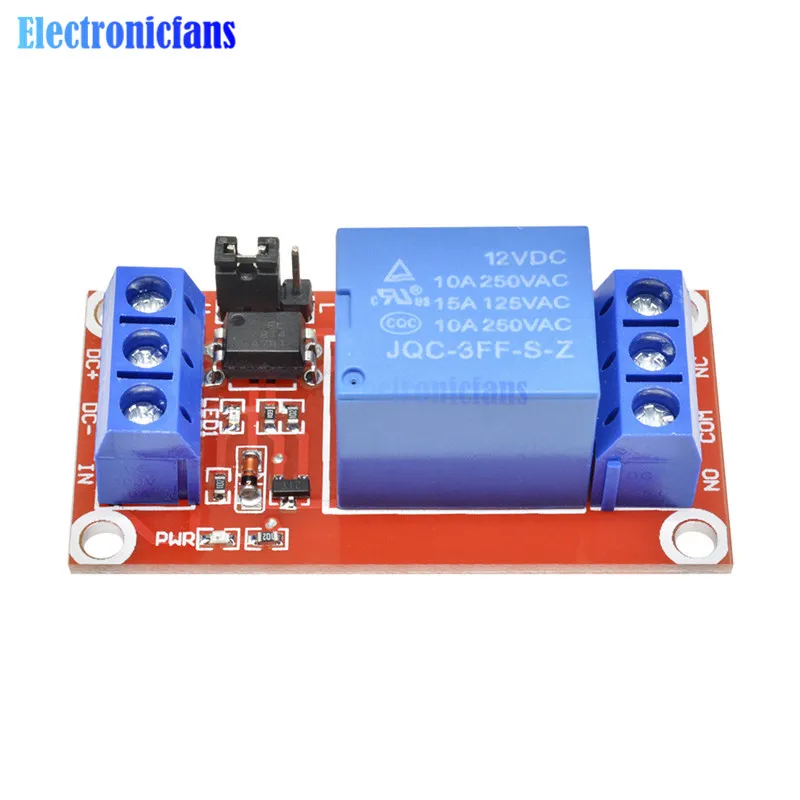Один 1 канальный релейный модуль 5 в 12 В плата щит для Arduino с оптроном поддержка