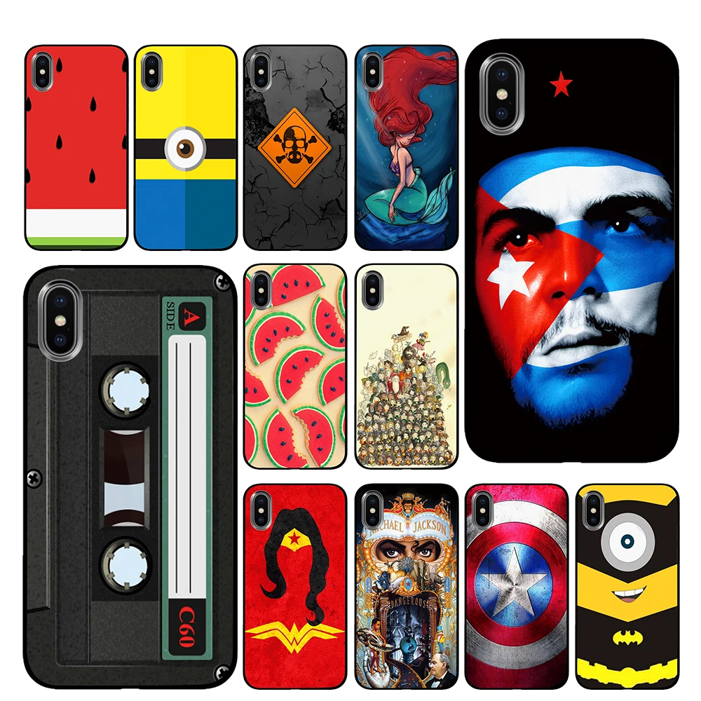 old school Black TPU Case cover For iPhone 5 5S 6 6s 7 8 Plus X XS XR 11 Pro Max | Мобильные телефоны и аксессуары