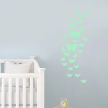 Прочные DIY декоративные художественные настенные наклейки флуоресцентные светящиеся наклейки бабочки для детской комнаты декорирование стен