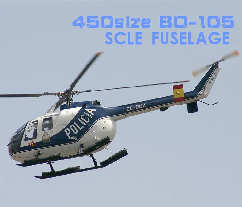 Корпус из стекловолокна РАЗМЕРА 450 для вертолета MBB BO 105|Радиоуправляемые