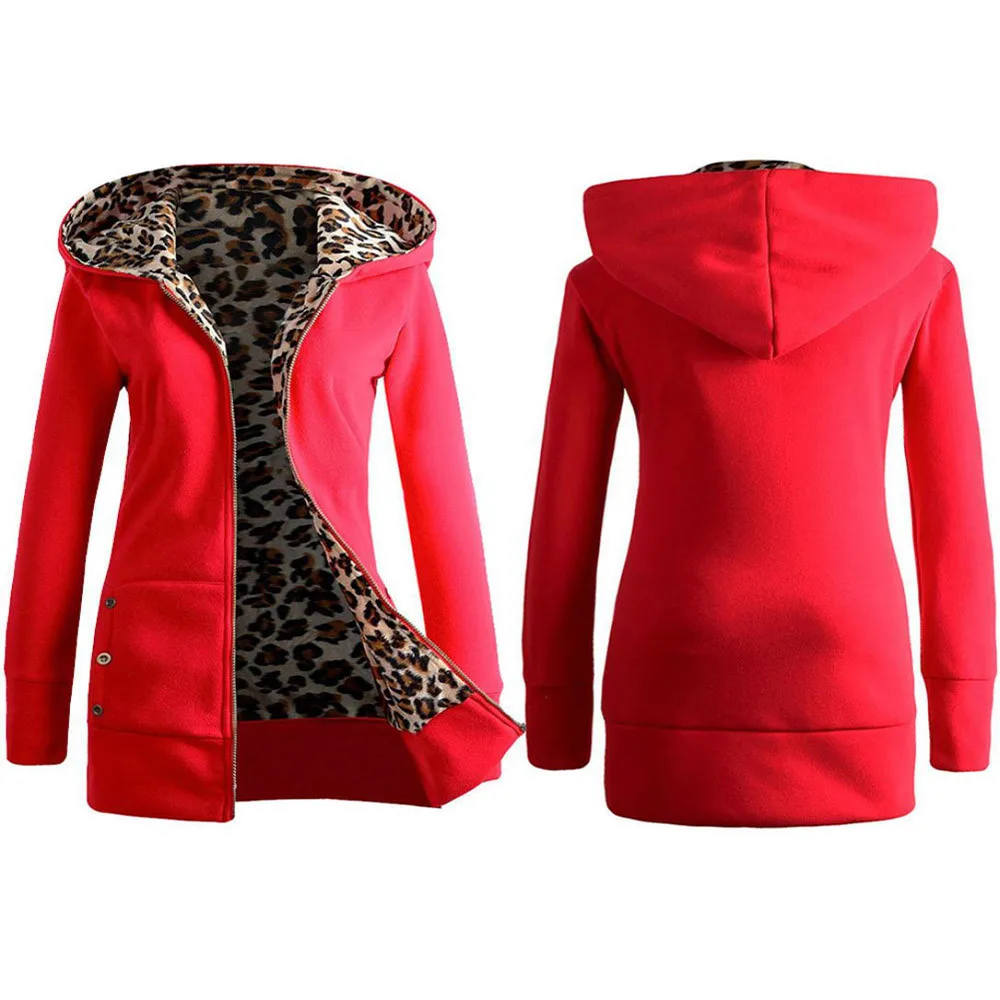Новая осенне-зимняя утепленная леопардовая Женская куртка женская плюс бархатная утолщенная толстовка с капюшоном леопардовое пальто на молнии