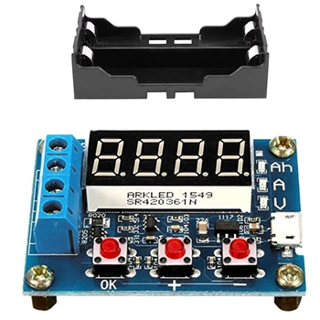

Black Battery Holder 4 Pins with Battery Capacity T Meter Discharge Tester 18650 Li-Ion Lithium Lead-1.2-12V - Blue