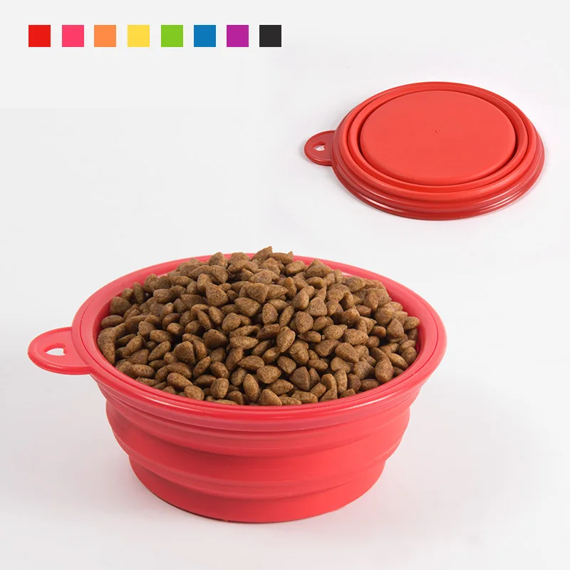 Cuenco de viaje para perro, contenedor de comida de agua, cuenco plegable de silicona multifunción para mascotas, bebedero para perro, suministros para perro, venta al por mayor