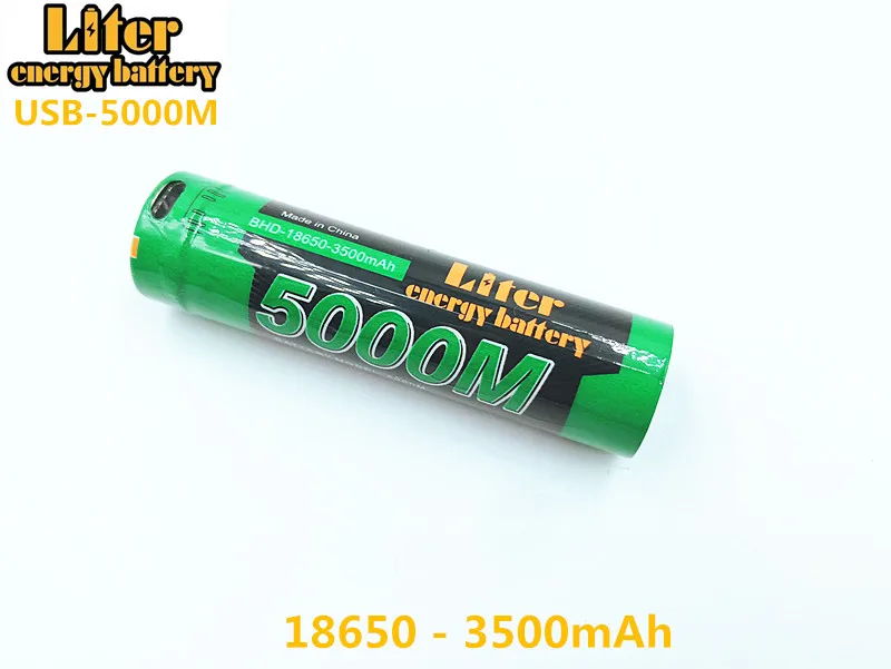 USB 5000M Micro USB 18650 3,7 V 3500mAh литий-ионная аккумуляторная батарея 4 Светодиодный индикатор power bank батарея Мобильная Зарядка батарея - Color: 1pcs