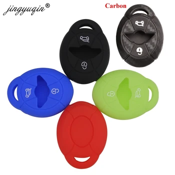 Keyforkess Set di Cover per portachiavi in pelle con chiave in Silicone per BMW Mini Cooper S R50 R53 due 2 pulsanti protezione remota Car styling