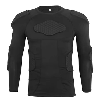 

2020 New Men Padded Compression Shirt Quick Dry Multiple Pad Protector Gear for Football Baseball Basketball Volleyball Training