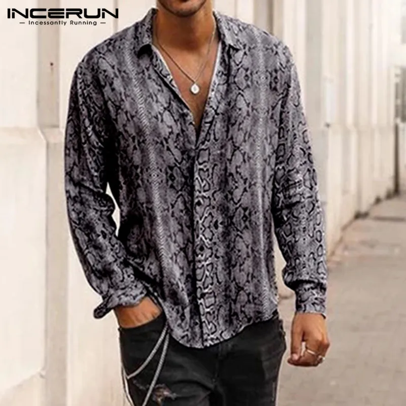 INCERUN Fashion Men Printed Shirt Long Sleeve Streetwear Lapel Button Personality Men Shirts Casual Brand High Quality Tops 2020 INCERUN Fashion Men Printed Shirt Long Sleeve Streetwear Lapel Button Personality Men Shirts Casual Brand High Quality Tops 2020