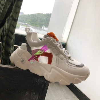 

Summer Women Platform Sandals Chunky Casual Shoes Designers Mesh Comfortable Old Dad Shoes Tennis Female Basket Woman Sandal