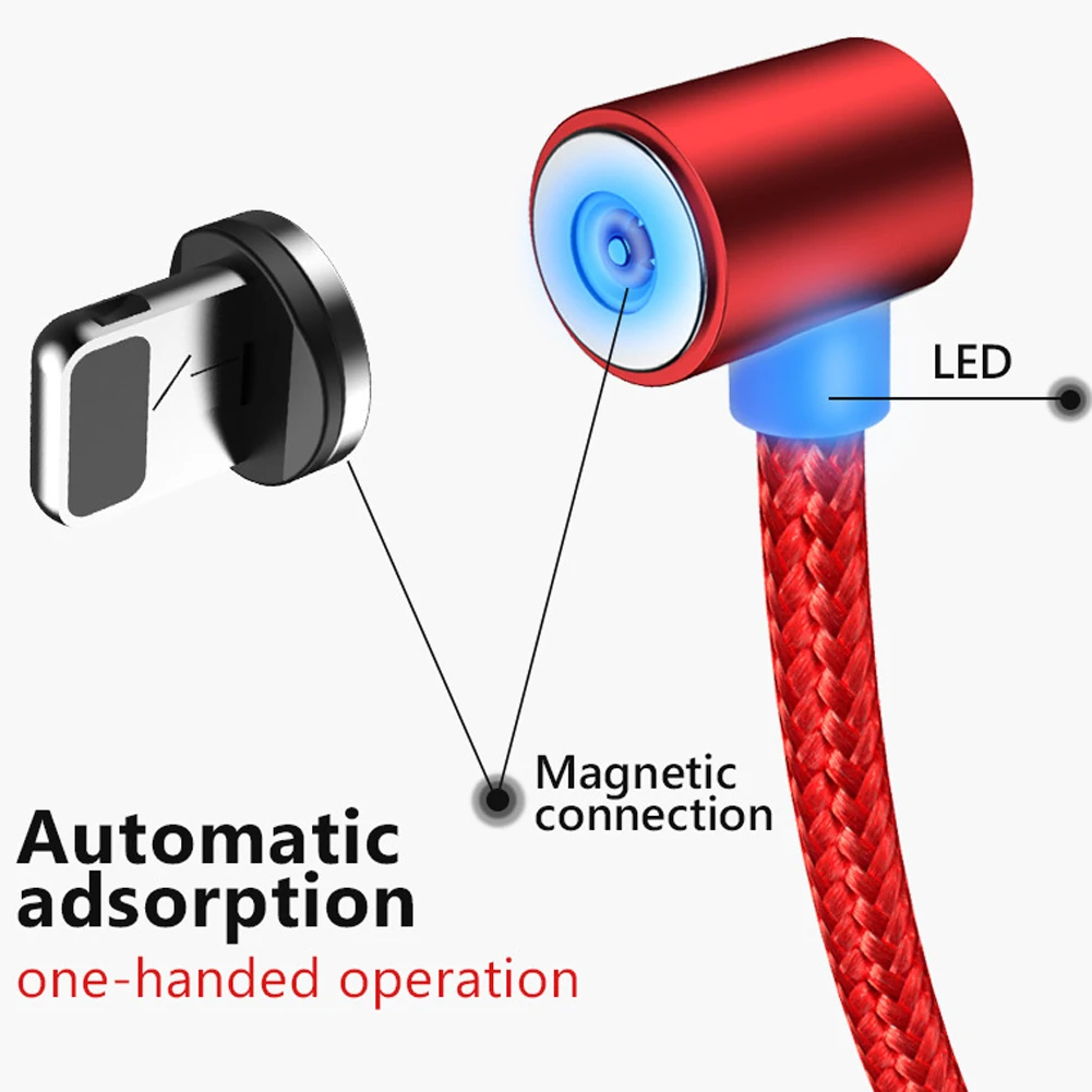 Jetjoy вращающийся на 360 ° Круглый Мощный магнитный кабель Type C Micro USB 2.1A для быстрой