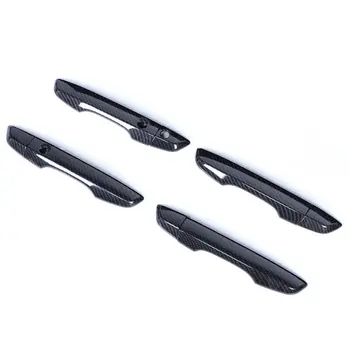

Carbon Fiber Door Handle Cover Car ABS Glossy Black Accessory Parts Replacement