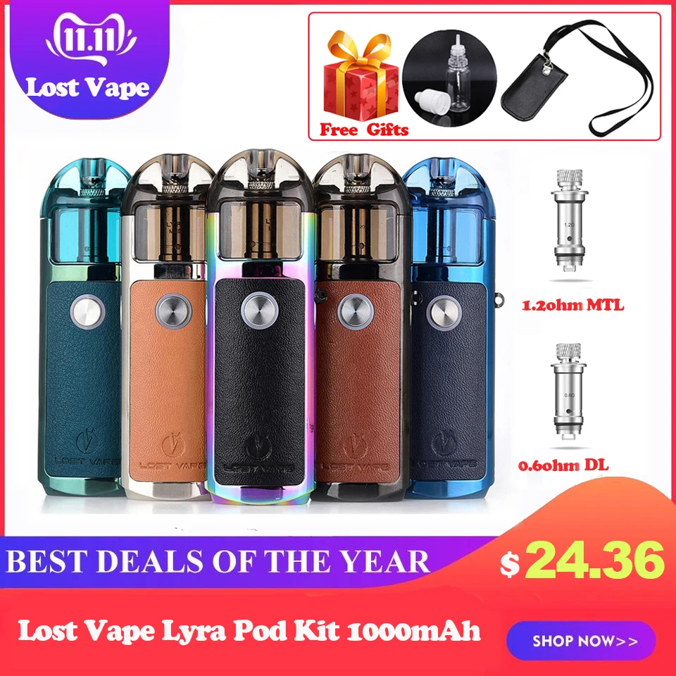 Электронная сигарета Lost Vape Lyra Pod Kit вейп с аккумулятором 1000 ма · ч и картриджем 2 мл