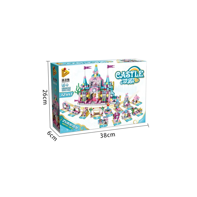 

New Style 12-in-1 Castle Princess Small Particles Children'S Educational Assembled Fight Inserted Assembly GIRL'S Building Block
