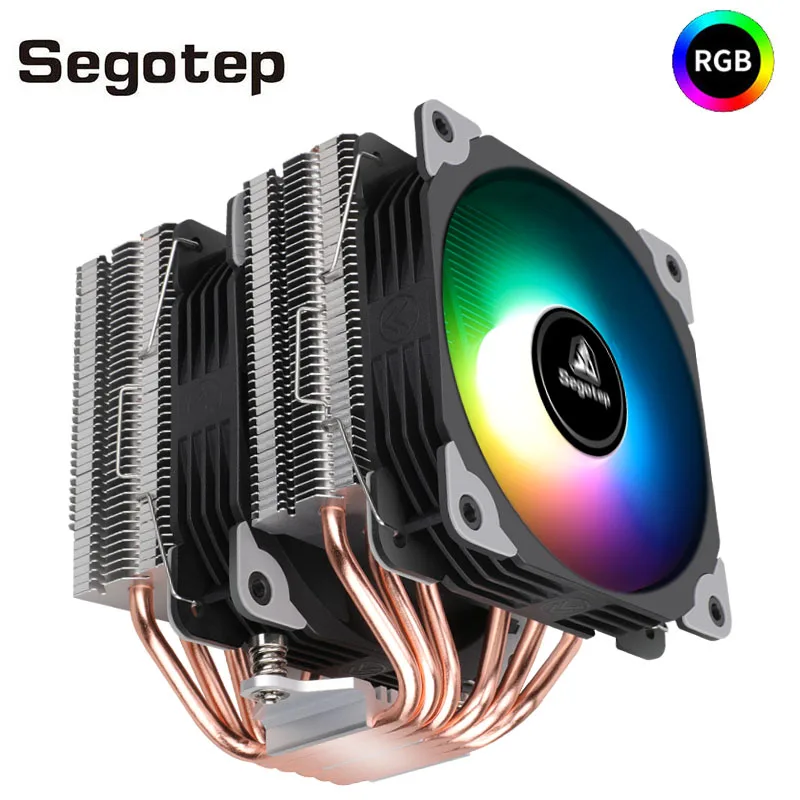 

Segotep 120 mm RGB CPU Fan CPU Cooler 6 Heatpipes CPU Air Cooler 5V 3 Pin Computer CPU Cooling Fan Radiator for Intel & AMD/AM4